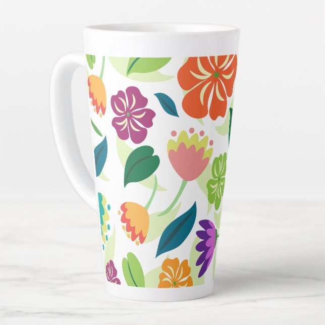 Floral Latte Mug (Left Angle)