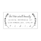 Floral Laurels Personalised Address Rubber Stamp