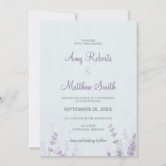 Floral Lavander Wedding  Invitation
