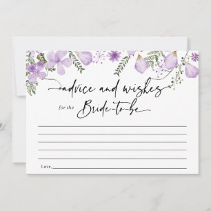 Floral Lavender Advice and Wishes for Bride Card