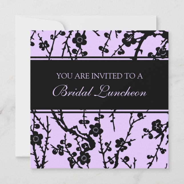 Floral Lavender Bridal Luncheon Invitation Cards (Front)