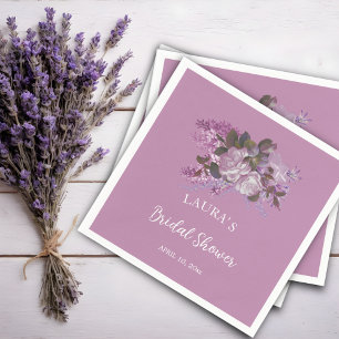 Floral Lavender  Bridal Shower  Napkin