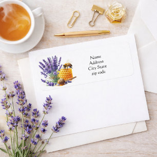 Floral Lavender Honey Bee Return Address Label Return Address Label