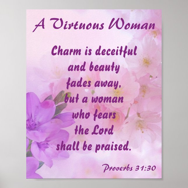 Floral Lavender Proverbs 31 Woman  Poster (Front)