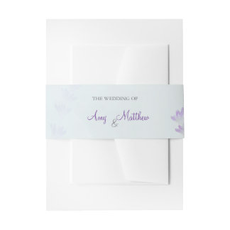 Floral Lavender Wedding Invitation Belly Band
