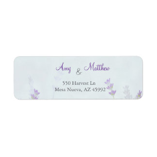 Floral Lavender Wedding Return Address Label