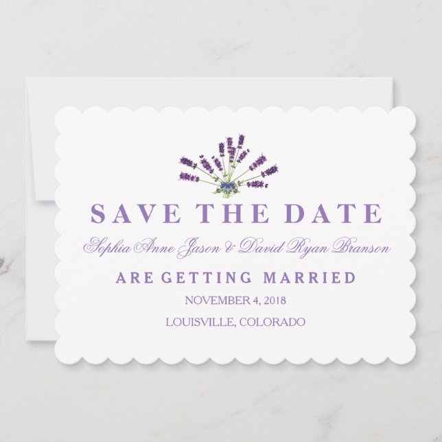 Floral Lavender Wedding Save The Date (Front)