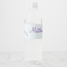 Floral Lavender Wedding Water Bottle Label