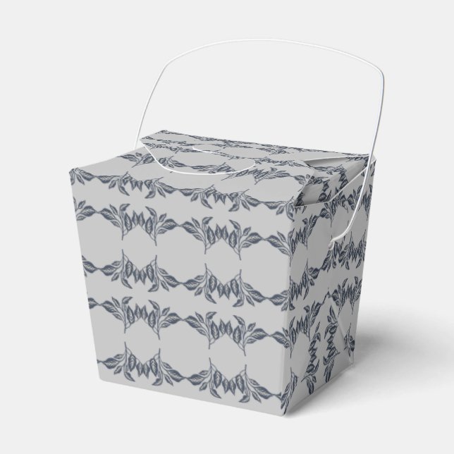 Floral Leaf Design Favour Box (Front Side)