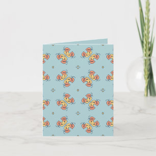 floral leaf motifs grouping pattern design card