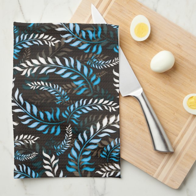 Floral Leaf Tea Towel (Quarter Fold)