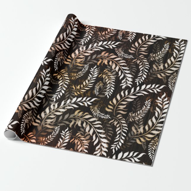 Floral Leaf Wrapping Paper (Unrolled)