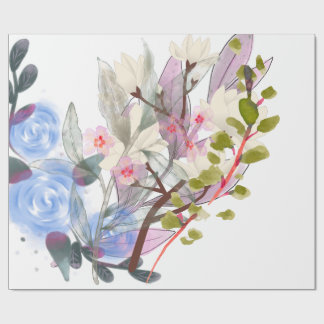 Floral Leaves Art – Elegant Flowers and Botanical Wrapping Paper