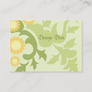Floral leaves business card