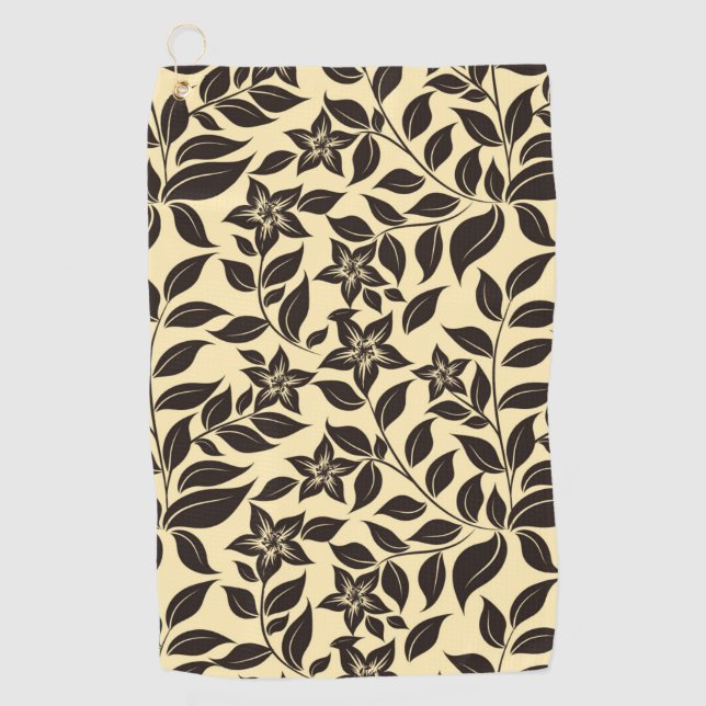Floral Leaves Pattern-47566 Golf Towel (Front)