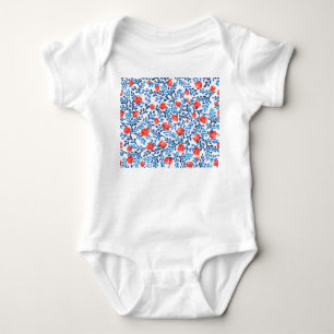 Floral Leaves: Seamless Nature Pattern Baby Bodysuit