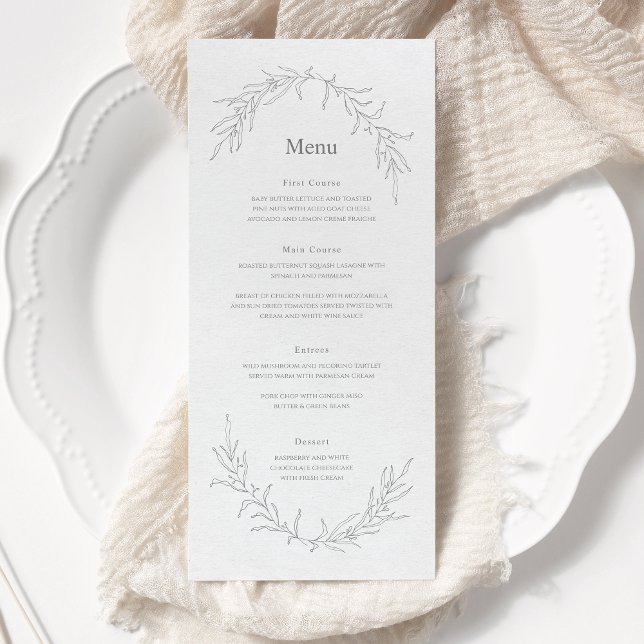 Floral Leaves Sketch Drawing Simple Elegant Modern Menu (Creator Uploaded)