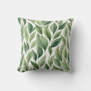 Floral Leaves Throw Pillow