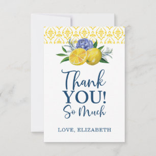 Floral Lemon Bridal Shower Thank You Card
