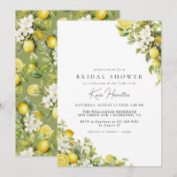 Floral Lemon | Elegant Yellow Green Bridal Shower