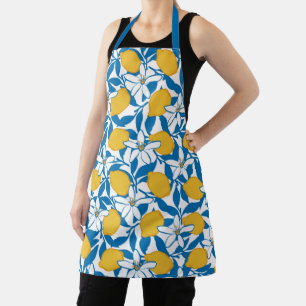 Floral Lemon Sketch Hand Drawn - Apron