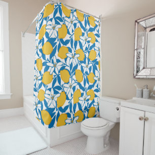 Floral Lemon Sketch Hand Drawn - Shower Curtain