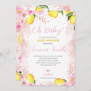 Floral Lemonade Baby Shower Invitation