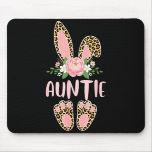 Floral leopard auntie bunny happy easter mother's mouse pad