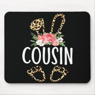 Floral Leopard Cousin Bunny Happy Easter Mothers Mouse Pad