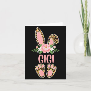 Floral leopard gigi bunny happy easter spring card