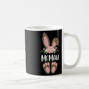 Floral Leopard Memaw Bunny Happy Easter Spring Coffee Mug