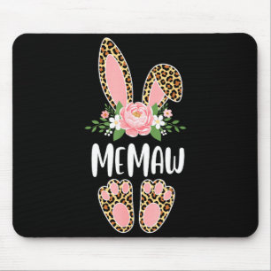 Floral leopard memaw bunny happy easter spring mouse pad