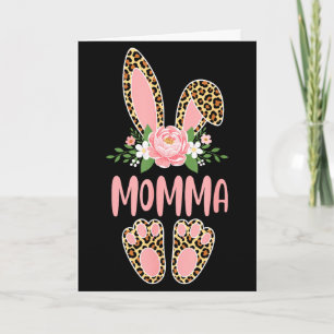 Floral leopard momma bunny happy easter mother'sFl Card