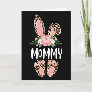Floral Leopard Mummy Bunny Happy Easter Mother's D Card