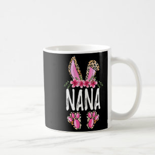 Floral leopard nana bunny cute happy easter coffee mug