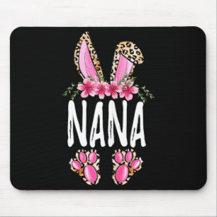 Floral leopard nana bunny cute happy easter mouse pad