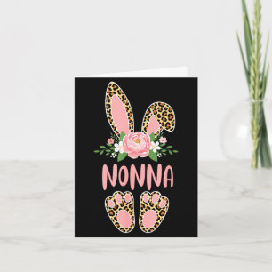 Floral leopard nonna bunny happy easter spring  card