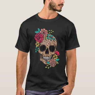 Floral Leopard Skull - Skull Lover - Skull Mum Mot T-Shirt