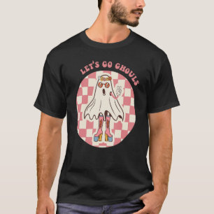 Floral Let's Go Ghouls Cute Halloween Ghost For G T-Shirt