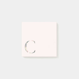 Floral Letter "C" Monogram Post-It Notes