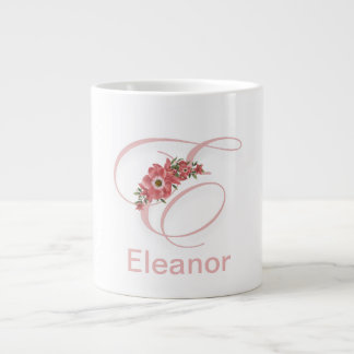 Floral Letter Modern Monogram Initial coffee Mug