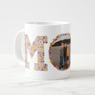Floral Letter MOM Mother's Day Photo Mug