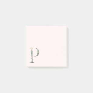 Floral Letter "P" Monogram Notes