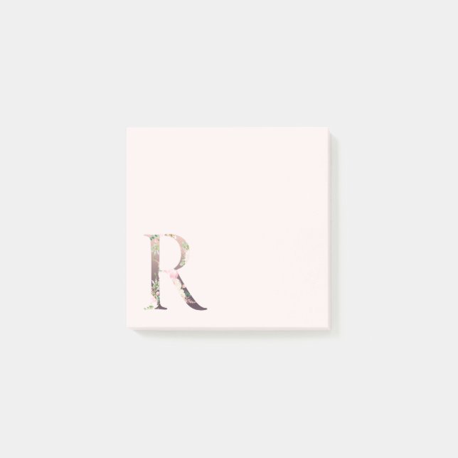 Floral Letter "R" Monogram Notes (Front)