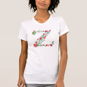 Floral Letter Z Monogram T-Shirt