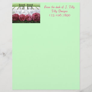 Floral letterhead, From the desk of: J. Til... Personalized Letterhead