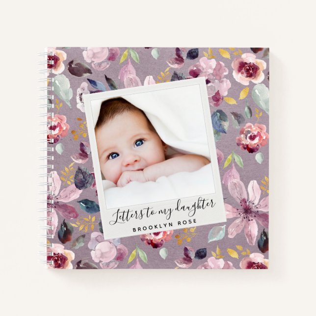 Floral Letters for My Daughter Keepsake Notebook (Front)