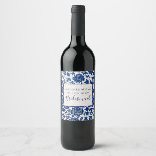 Floral Life Bridesmaid Wine Label