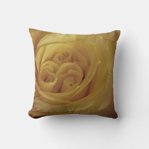Floral Light Yellow Rose Photo Delicate Flower Cushion