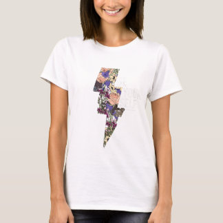 Floral Lightning Bolt T-Shirt - Aesthetic Indie